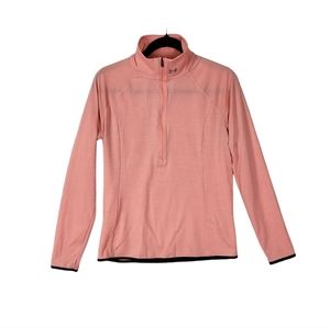 Under armour  pullover 1/2 zip running sweatshirt bright coral women's size M